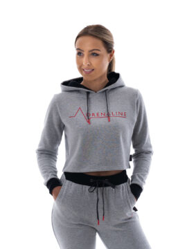 Womens Grey Cropped Hoodie