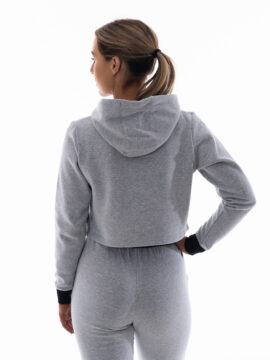 Womens Grey Cropped Hoodie
