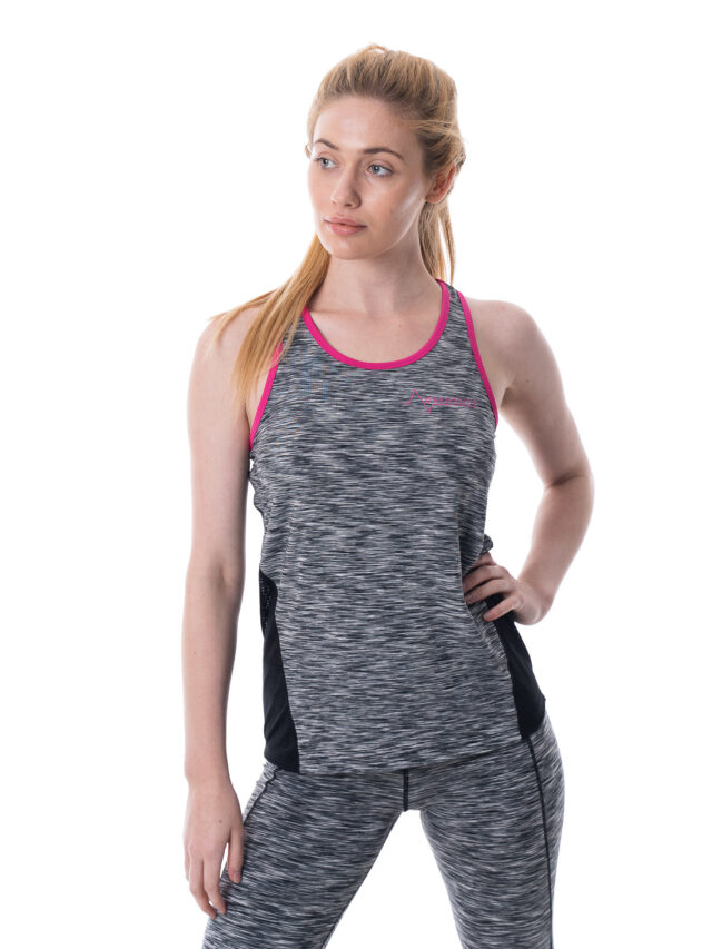 Womens Grey Marl Fitted Vest