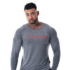 Mens Charcoal Marl Long Sleeve Tech T-Shirt
