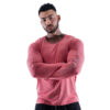 Mens Red Marl Long Sleeve Tech T-Shirt